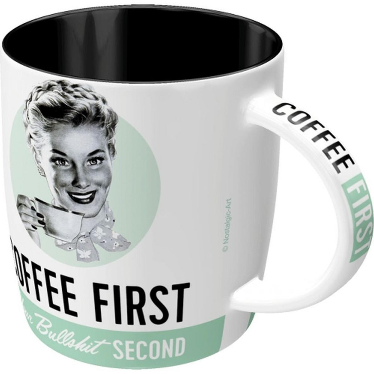 KAFFEETASSE 330 ml Say it 50's Coffee First - Multicolor, Keramik (0.33L) - Nostalgic-Art