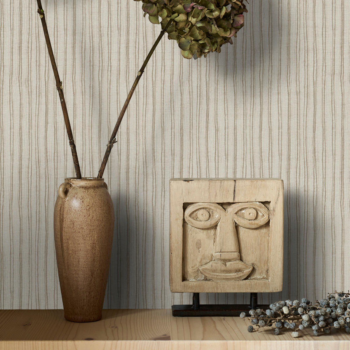 VLIESTAPETE - Streifen 1000x53cm - Beige, Papier/Kunststoff (53/1000cm) - Walldoctor