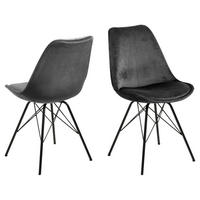 STUHL 2er-Set dunkelgrau, schwarz - Grau, Holzwerkstoff (48/86/54cm) - ebuy24