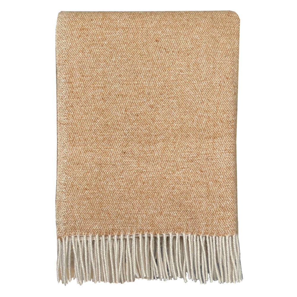WOLLDECKE Recycelt Beidseitig Kamelbeige 131x170 - Hellbraun, Textil (131/170cm) - Malagoon