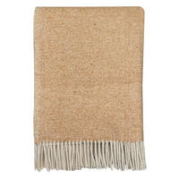 WOLLDECKE Recycelt Beidseitig Kamelbeige 131x170 - Hellbraun, Textil (131/170cm) - Malagoon