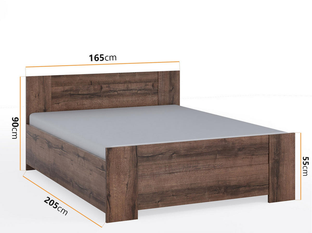 DOPPELBETT Tamiza 160x200 mit lattenrost - Braun, Holzwerkstoff (160/200cm) - Ravio