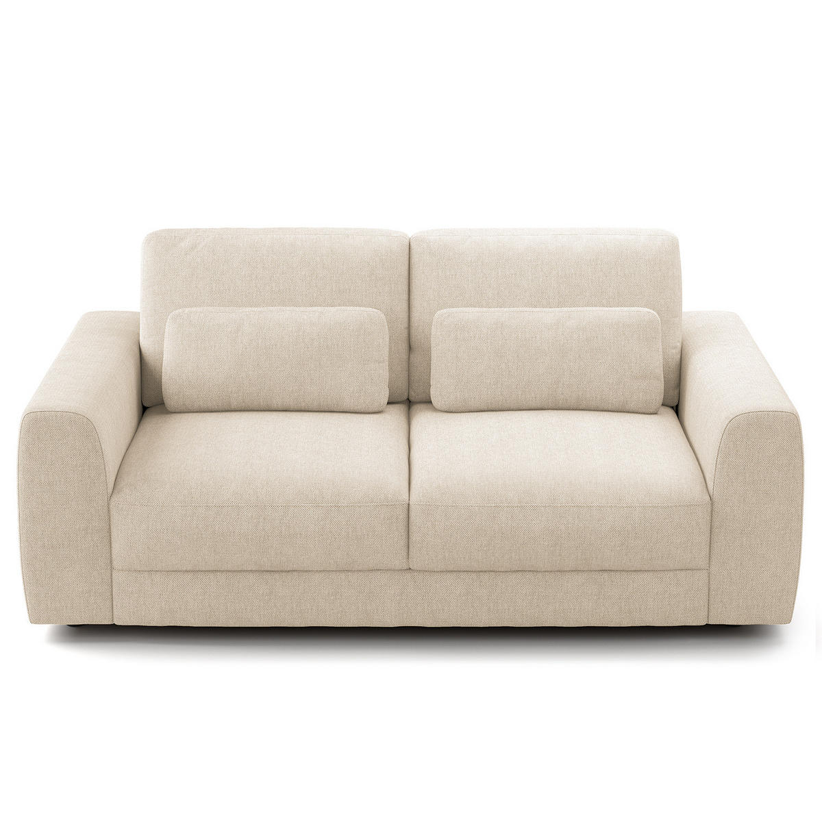 2-SITZER SOFA - Beige/Schwarz, Kunststoff/Textil (182/80/117cm) - home24