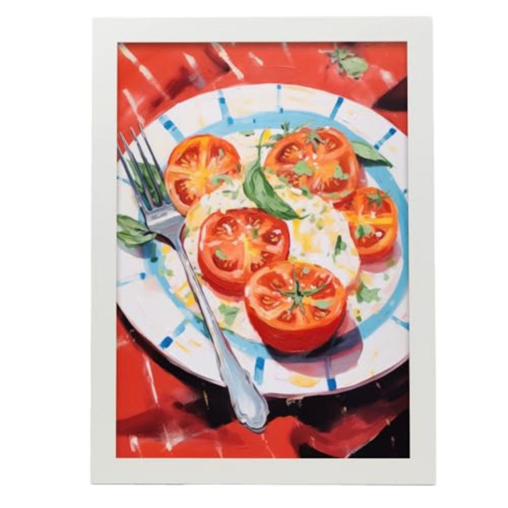 POSTER Tomaten Freude Blatt A3 Weißer Rahmen - Weiß, Papier (29.7/5/42cm) - Nacnic