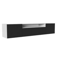TV-LOWBOARD Weiß Schwarz NOELI Hängend Gerillte Fronten - Schwarz, Holzwerkstoff (200/40/41cm) - Sepro Meble