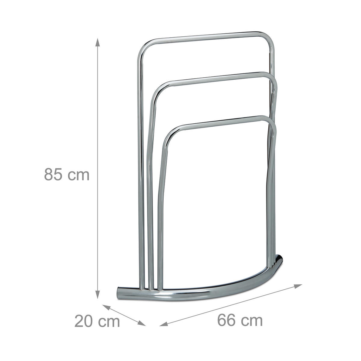 HANDTUCHSTÄNDER - Silberfarben, Metall (66/85/20cm) - Relaxdays