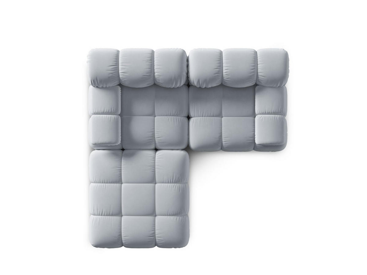 MODULARES-SOFA Bellis aus Samt hellblau 3 Sitzplätze - Hellblau, Textil (188/63/188cm) - Micadoni