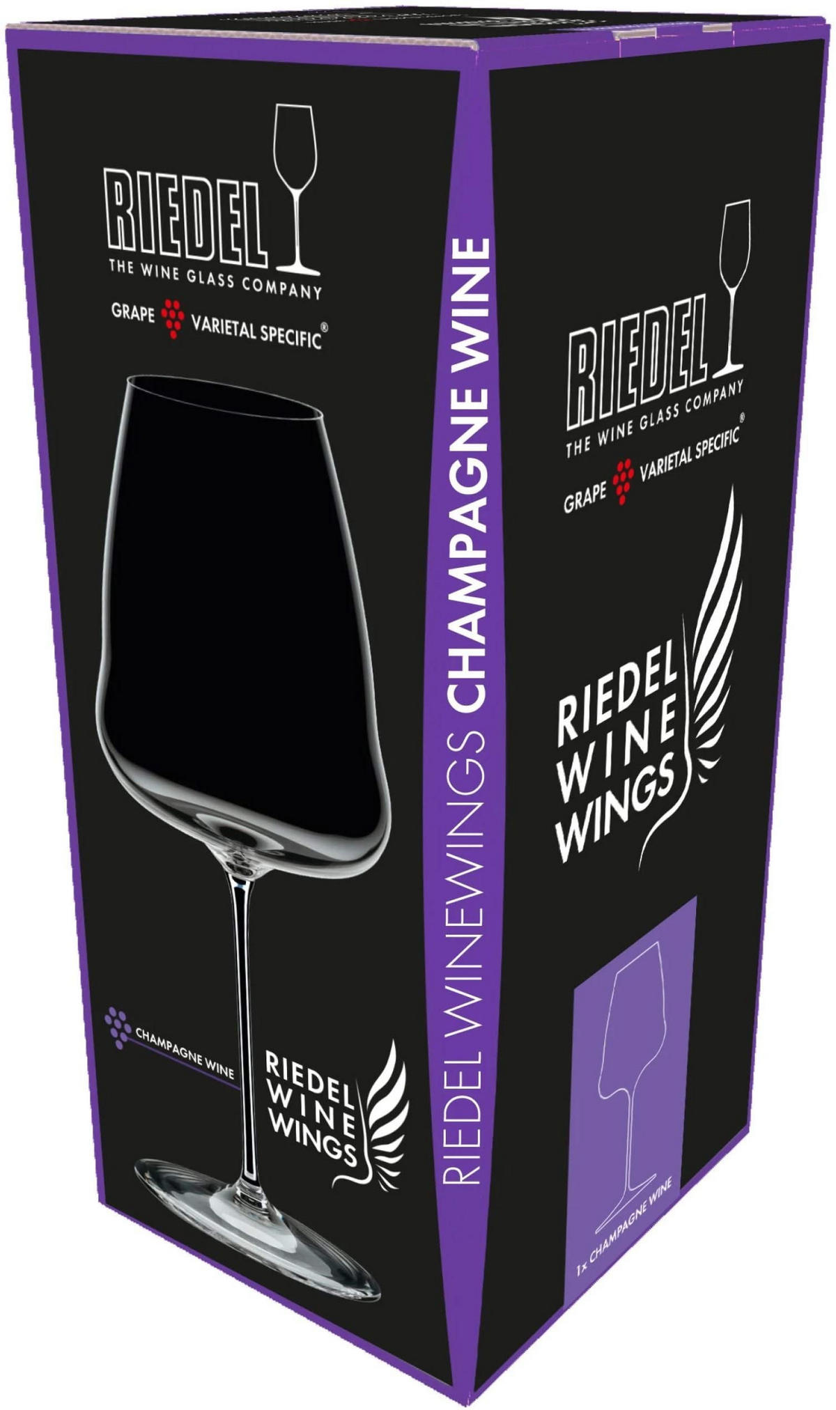 CHAMPAGNERGLAS Winewings Champagner, Kristallglas, H 25 cm - Transparent, Glas (0.4L) - Riedel