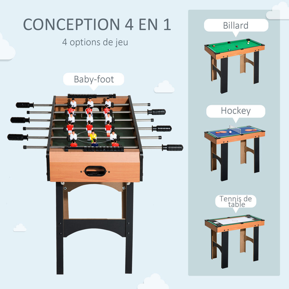 MULTISPIELTISCH DE-18849 - Naturfarben, Holzwerkstoff (78/92cm) - ComfortXL