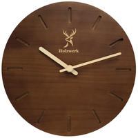 WANDUHR Holz Designer HEIDELBERG Loft Wand Uhr, braun - Beige/Braun, Holz (25/25/2.2cm) - Holzwerk