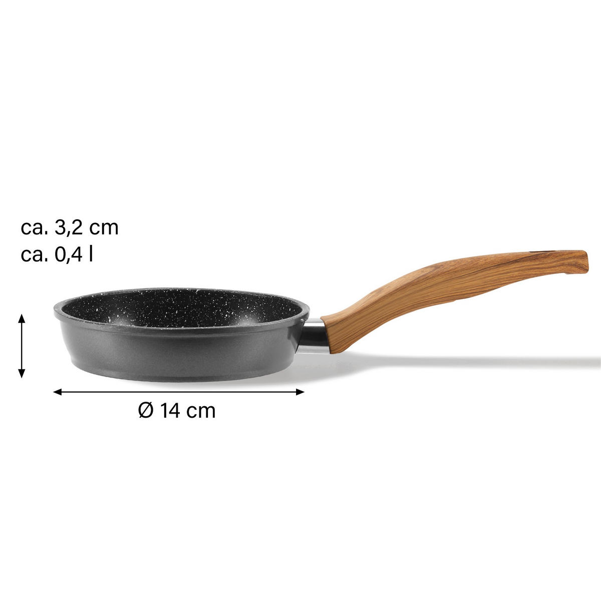 BRATPFANNE - Grau, Metall (14cm) - Stoneline