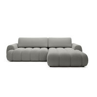 ECKSOFA SITO Grau Geflochtener Stoff mit Schlaffunktion - Grau, Holz (272/168cm) - MASSENO