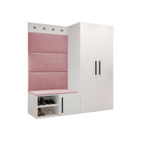 GARDEROBEN-SET Medi I - Hellrosa/Schwarz, Holzwerkstoff/Kunststoff (80/191/50cm) - MIRJAN24