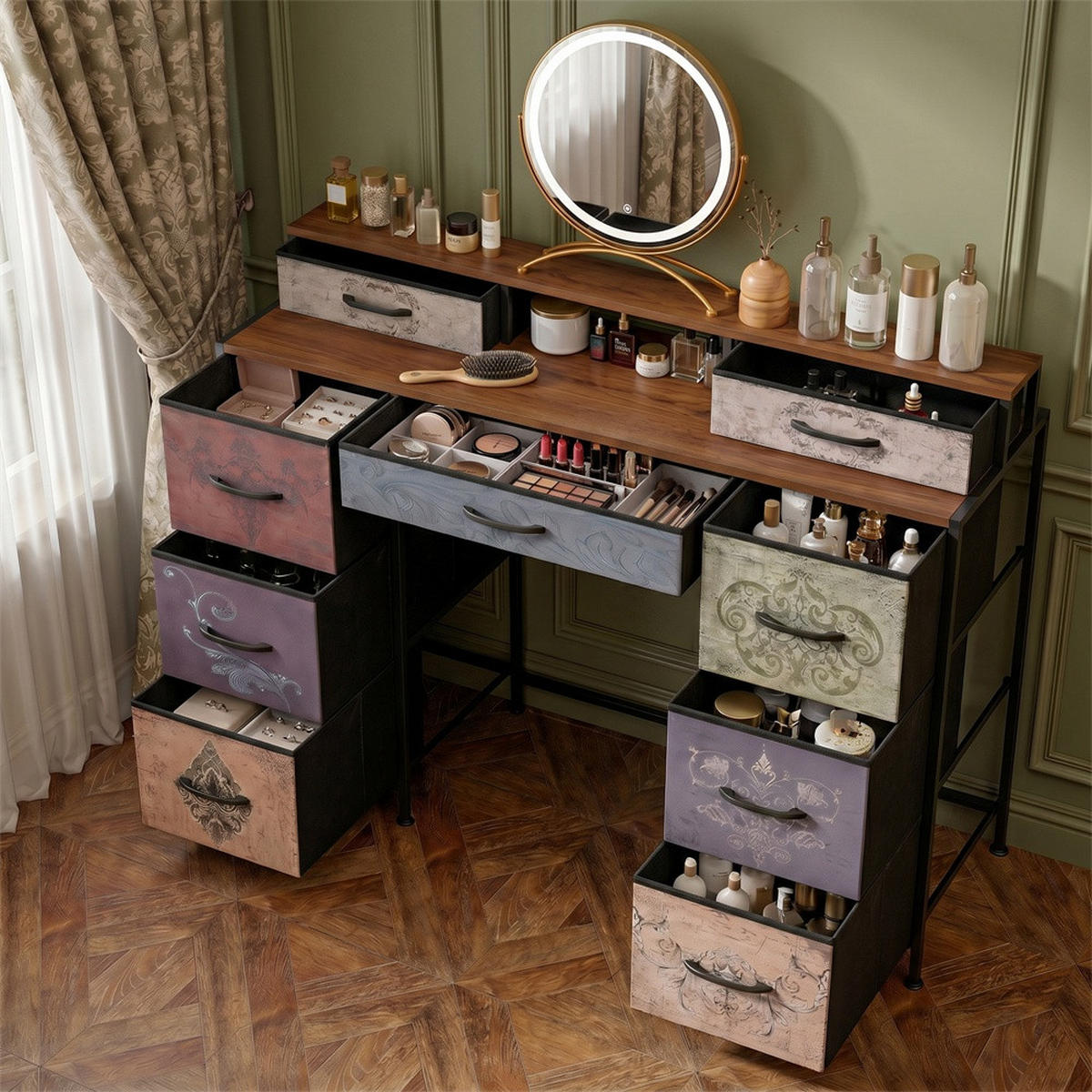 KOMMODE - Schlafzimmerkommode mit vielseitigem Regalsystem und großen Schubladen - Schubladenschrank - Multicolor, Holzwerkstoff (40/91.2/121cm) - DELFA