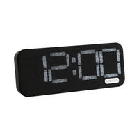 WECKER Roanne LED - Schwarz - 17,6/6,6 cm - Schwarz, Kunststoff/Textil (17.6/6/17cm) - Karlsson