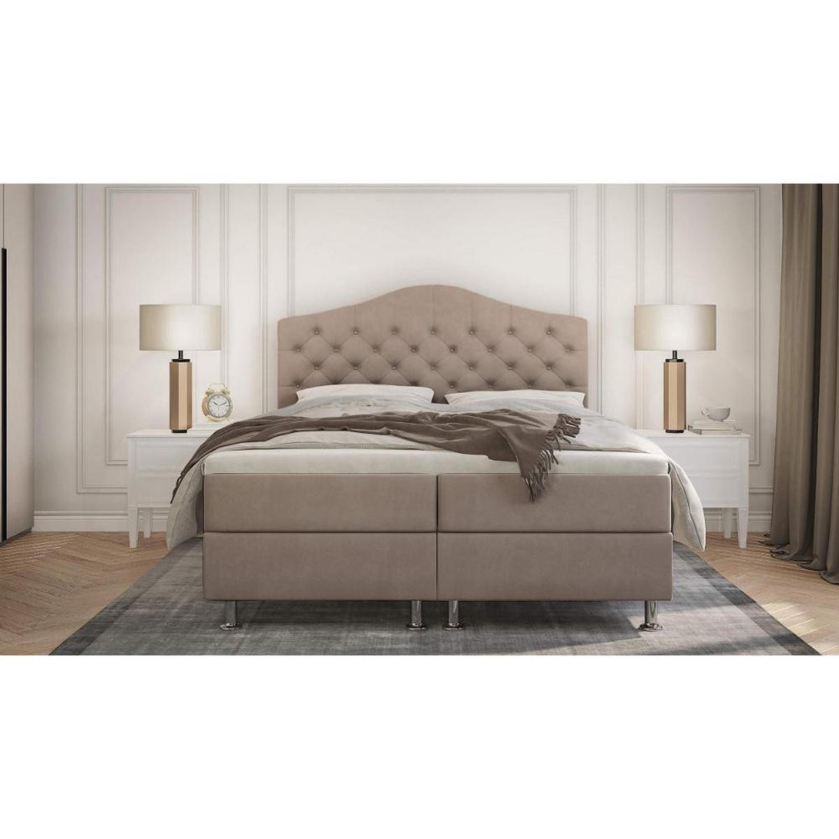 BOXBETT Glamour Bonellfederkern inkl. 7-Zonen Topper T-30 - BOXBETT mit Bettkasten - Gelb, Holz/Holzwerkstoff (180/200cm) - Best For Home