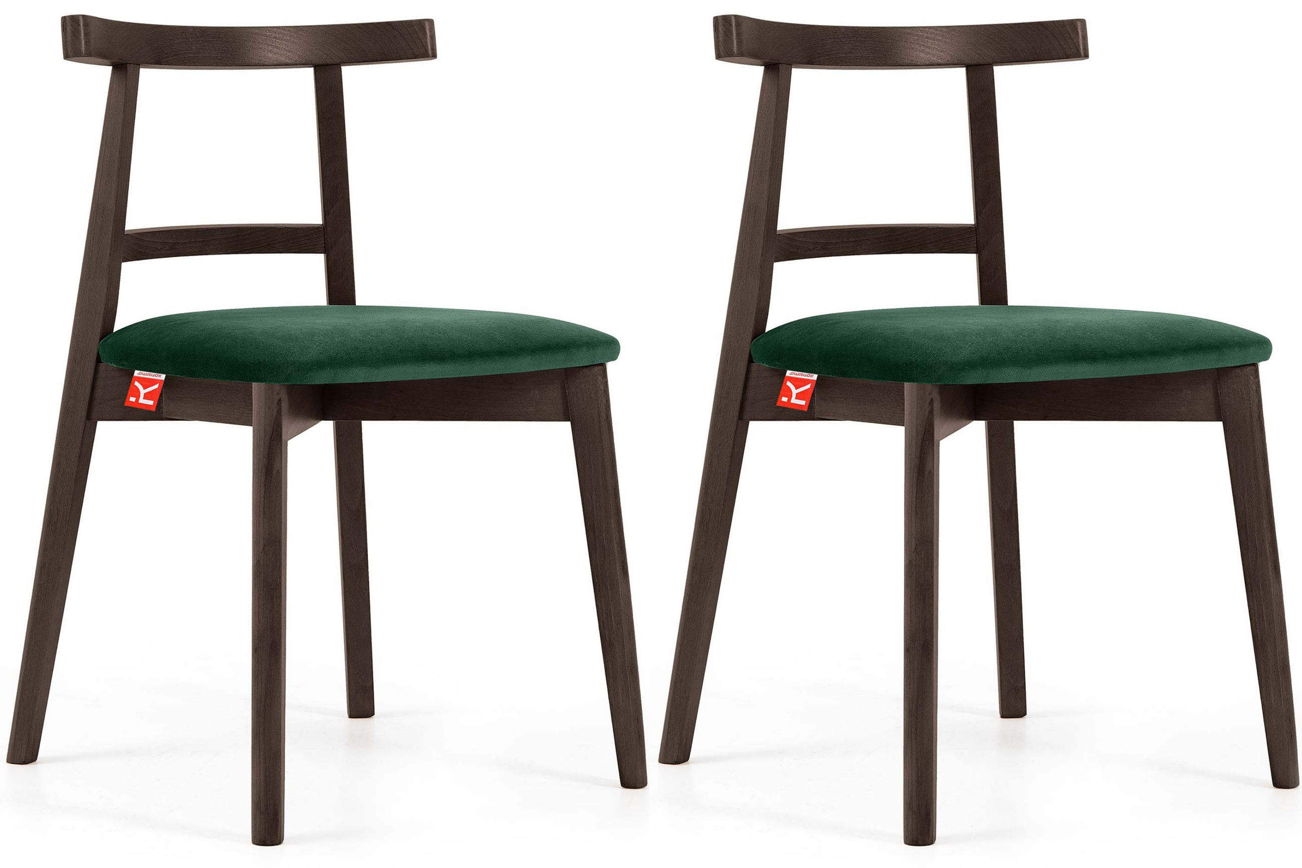 ESSTISCHSTÜHLE LILIO 2 St Vintage, Dunkelgrün / dunkelbraun - Dunkelgrün/Dunkelbraun, Holz/Textil (47/76/45cm) - KONSIMO®