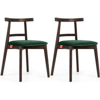 ESSTISCHSTÜHLE LILIO 2 St Vintage, Dunkelgrün / dunkelbraun - Dunkelgrün/Dunkelbraun, Holz/Textil (47/76/45cm) - KONSIMO®