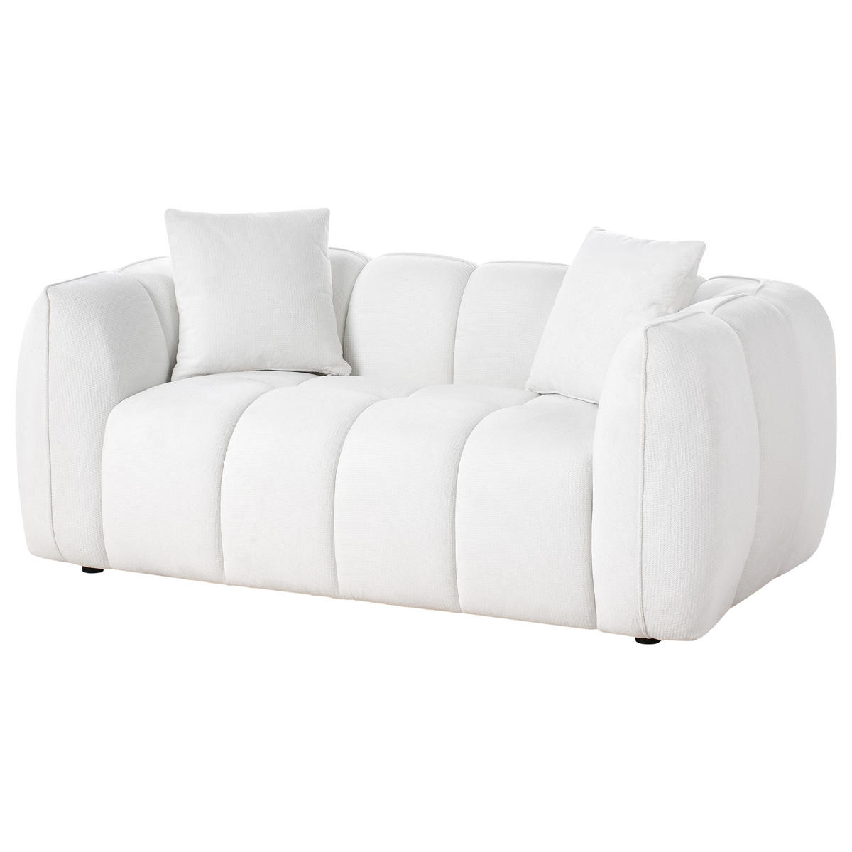 POHOVKA 2-místná Látka Krémově bílá Ness - krémová, textil (170/68/85cm) - Beliani