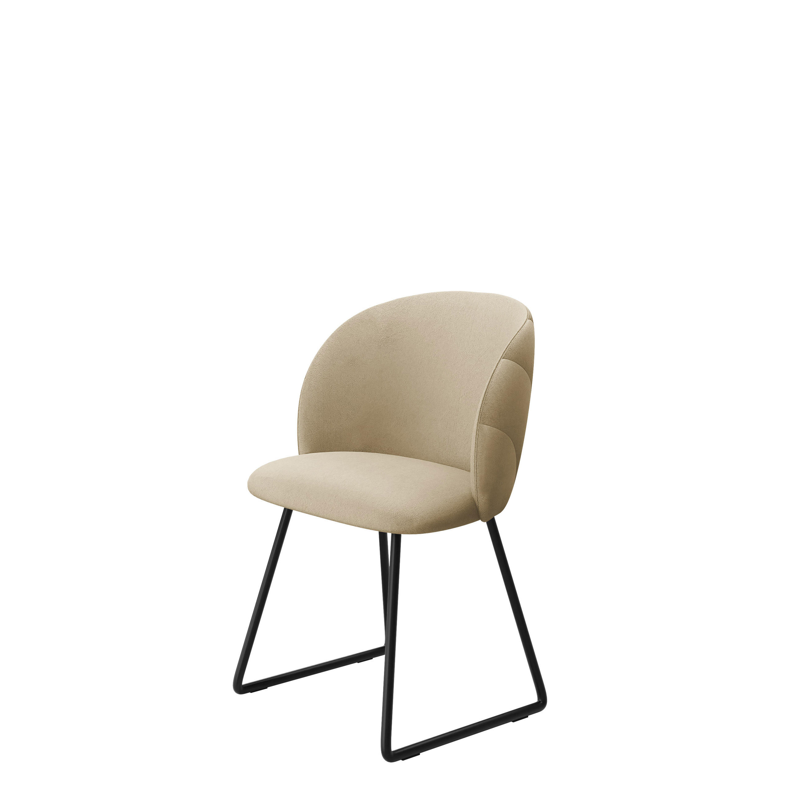 POLSTERSTUHL K99 M - Sandfarben/Schwarz, Holzwerkstoff/Textil (51/80/53cm) - MIRJAN24
