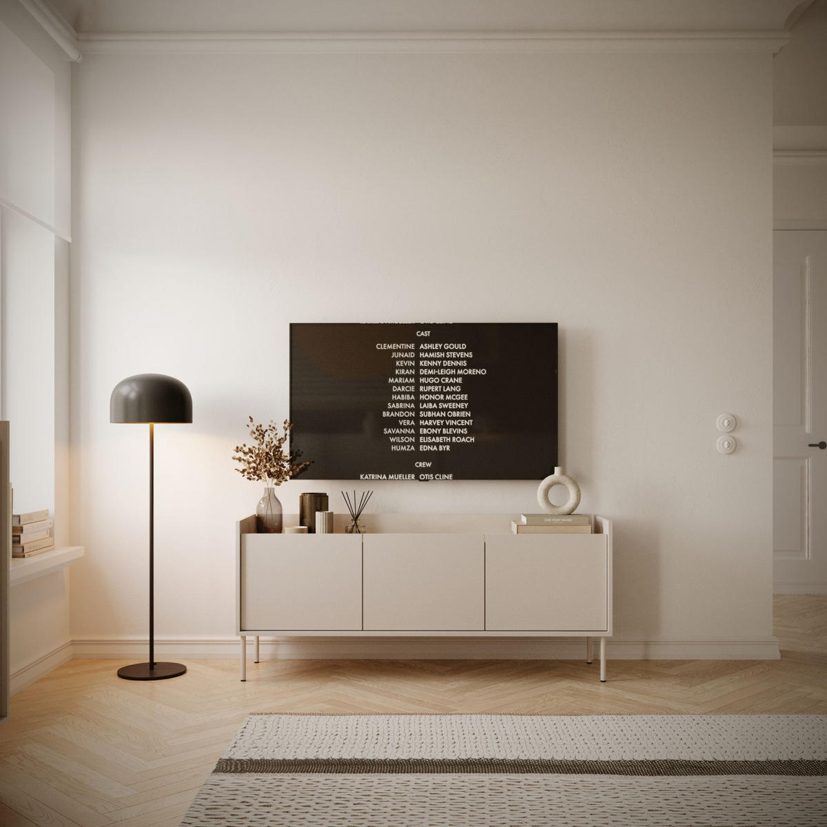 TV-SCHRANK Tovi Kaschmirgrau / Holzoptik Eiche 140 cm - Taupe, Holzwerkstoff/Metall (139.8/58.5/36.4cm) - Selsey