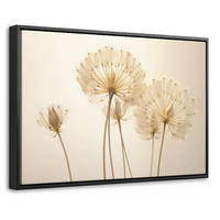 LEINWAND Bilder mit Rahmen - Sonnenlicht - Löwenzahn - Botanisch - Blumen - 30x20 - Creme, Textil (30/20cm) - MuchoWow