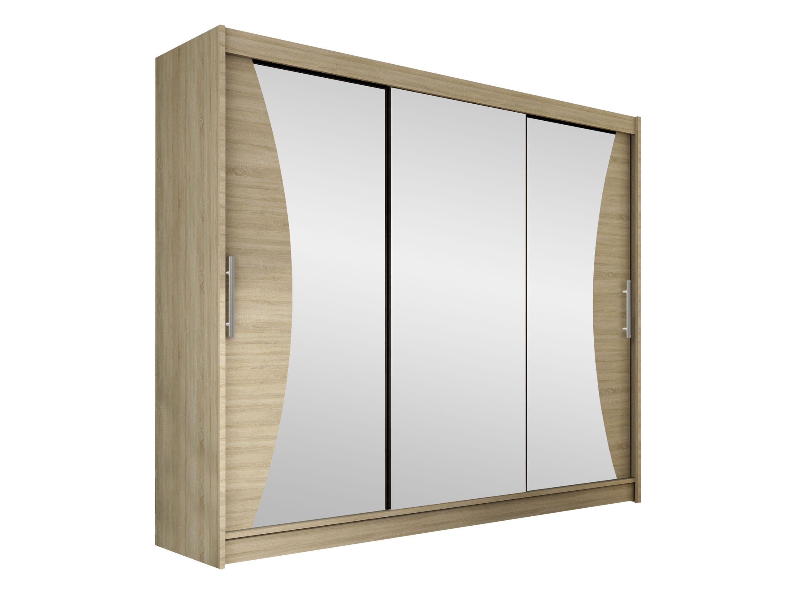 KLEIDERSCHRANK Aston IV - Silberfarben/Sonoma Eiche, Holzwerkstoff/Kunststoff (250/215/58cm) - MIRJAN24