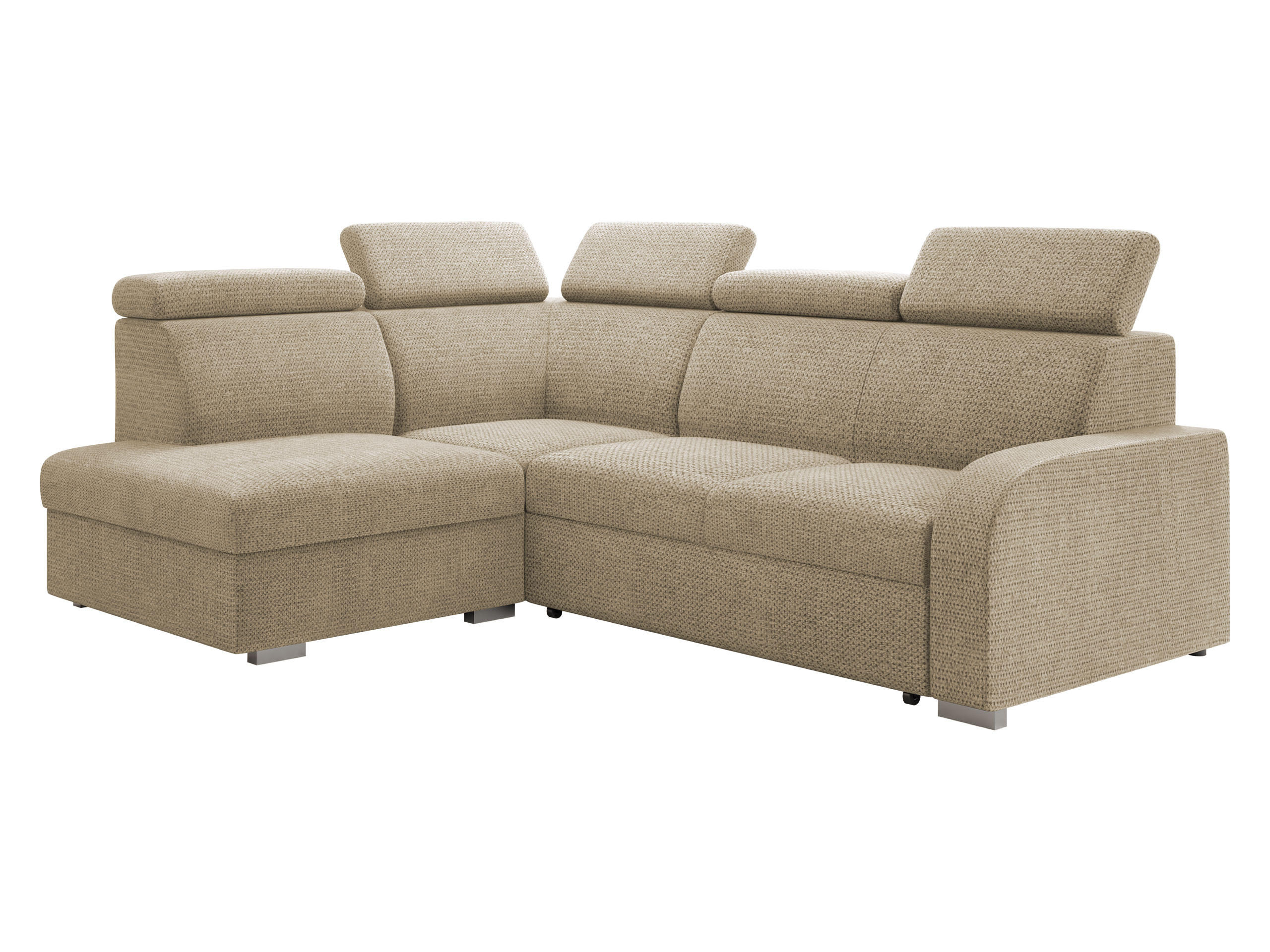 ECKSOFA Oslo 2rRLXp, Seite: Links LXP+R+2R - Silberfarben/Naturfarben, Holz/Textil (250/200cm) - MIRJAN24