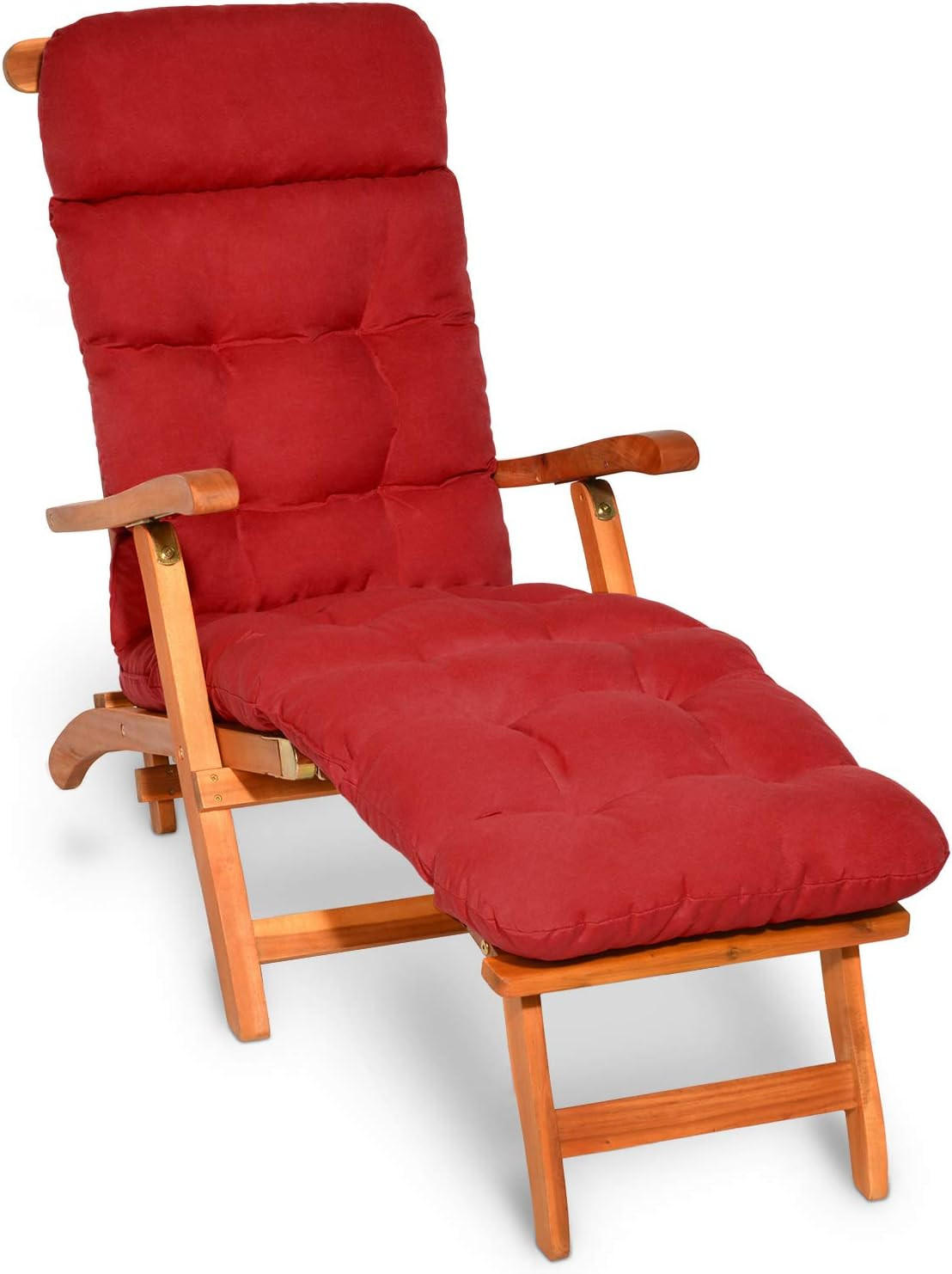 Beautissu Deckchairauflage Rot 50x8x200 cm