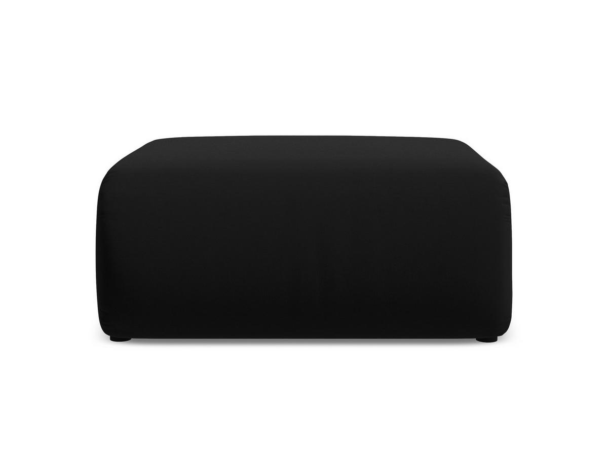 POUF Samt Stoff Schwarz - Schwarz, Kunststoff/Textil (94/40/89cm) - Makamii