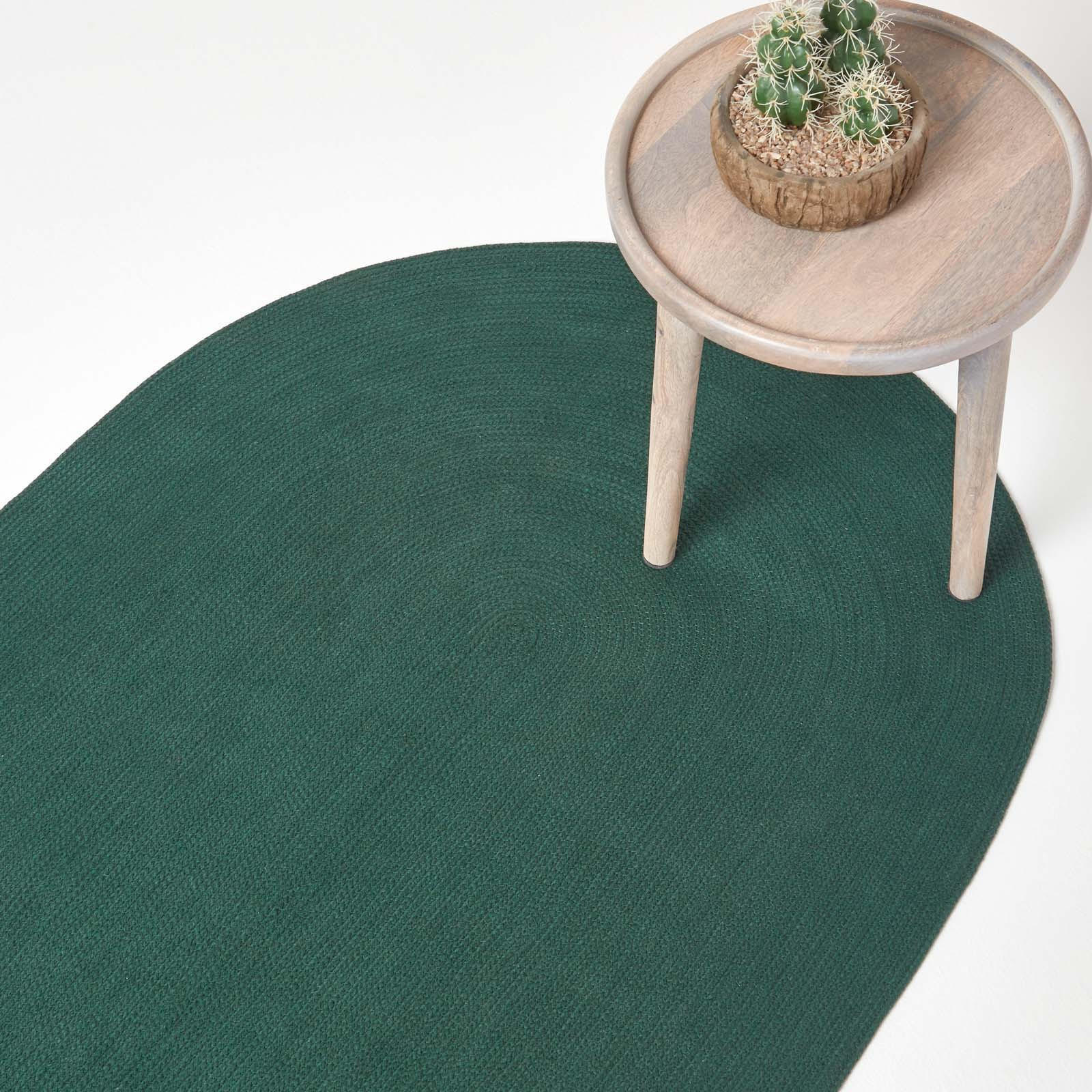 TEPPICH geflochten oval 90/150 cm - Waldgrün, Textil (90/150cm) - Homescapes