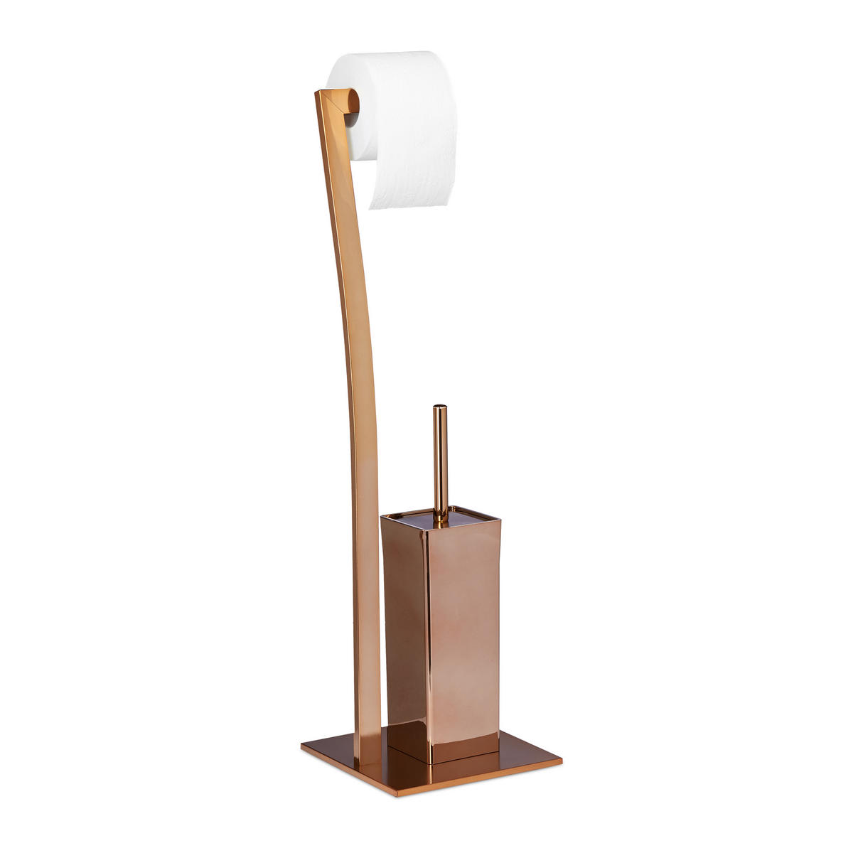 WC Garnitur - Kupferfarben, Metall (20/71/20cm) - Relaxdays