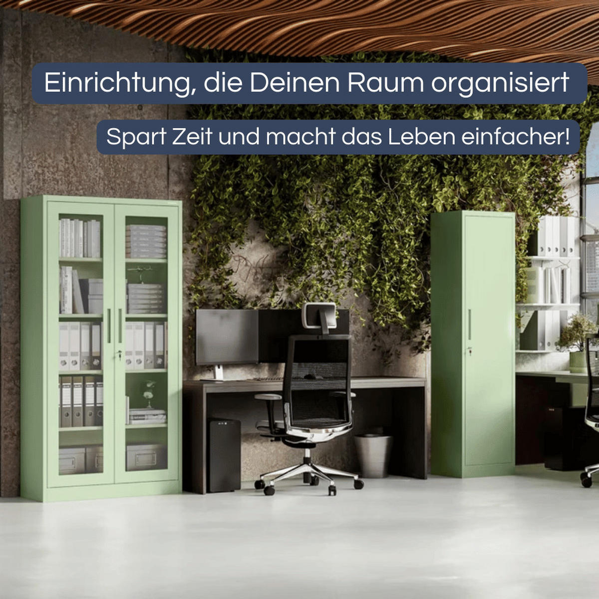 AKTENSCHRANK abschließbar KADO mit Flügeltüren 185x45x40cm Pastellgrün - Pastellgrün, Metall (45/185/40cm) - DELUKE