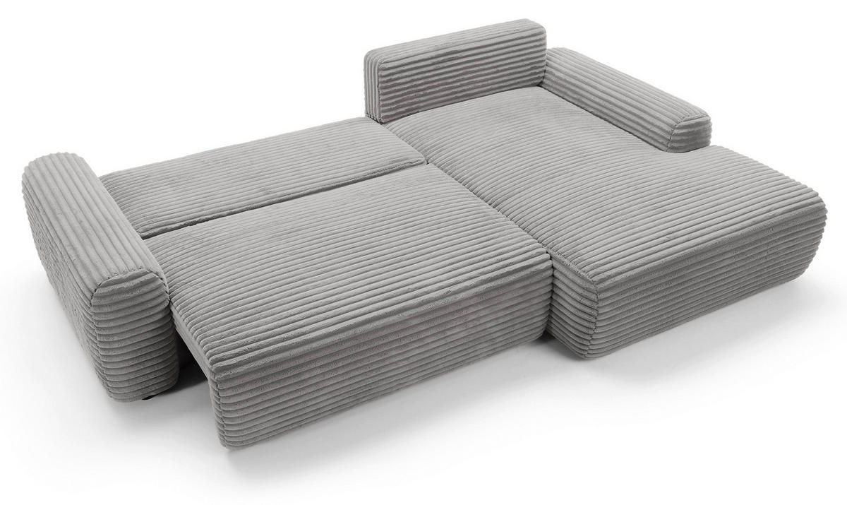 ECKSOFA Alferia Greige mit Cordbezug - Taupe/Schwarz, Kunststoff/Textil (162/264cm) - Selsey