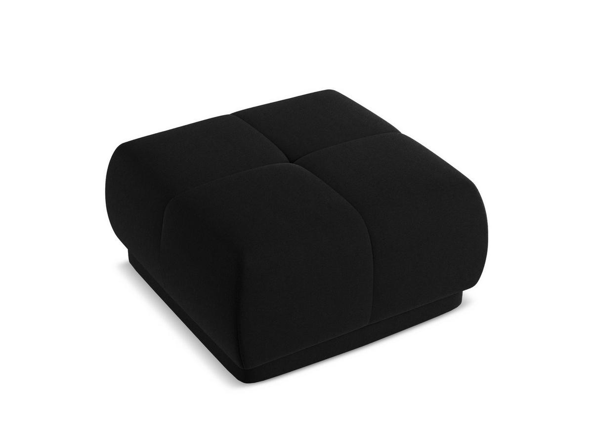 POUF Samt Stoff Schwarz - Schwarz, Kunststoff/Textil (60/35/60cm) - Makamii