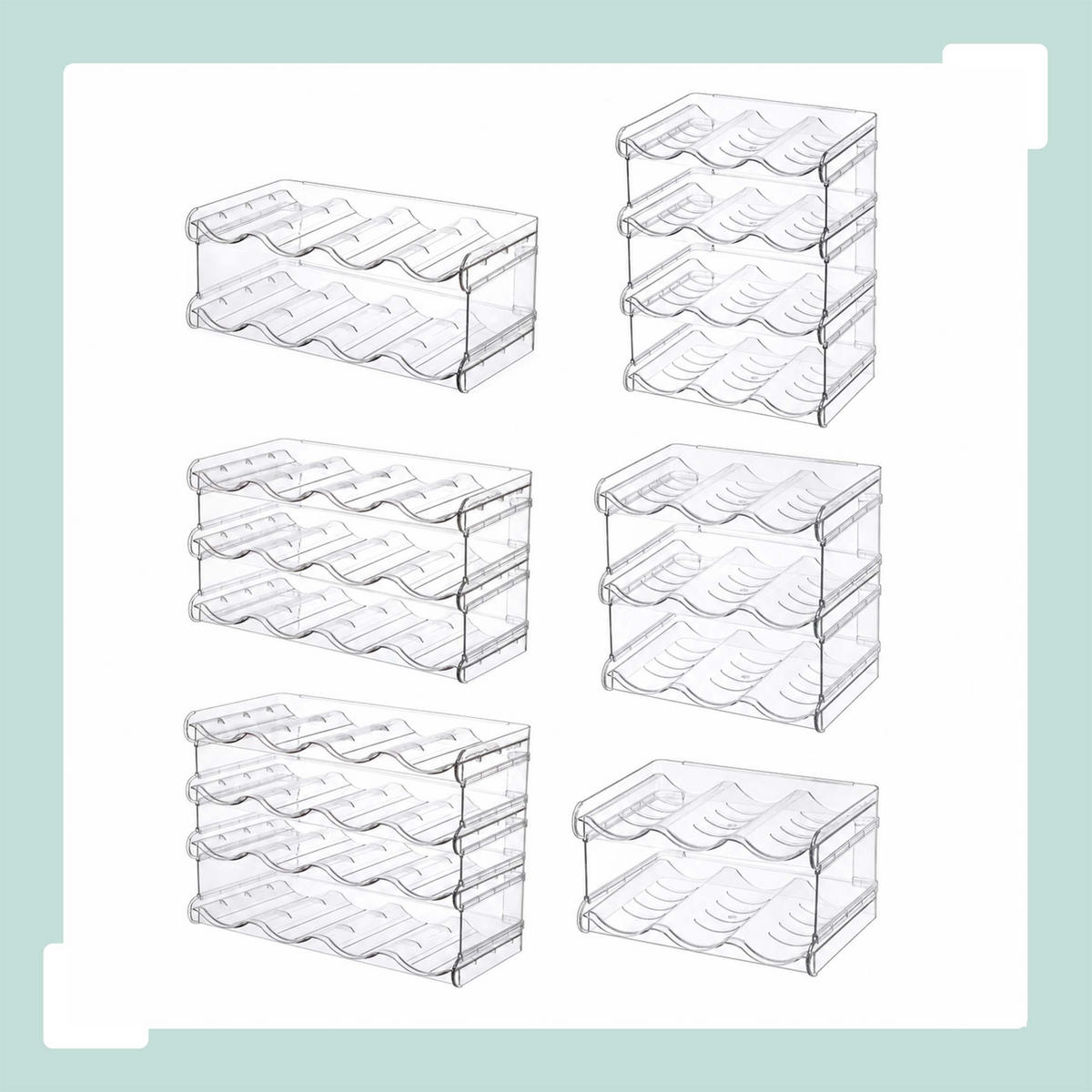 FLASCHENREGAL Transparent stapelbar Kunststoff PET 12 Flaschen - Transparent, Kunststoff (38.5/26/20cm) - Relaxdays