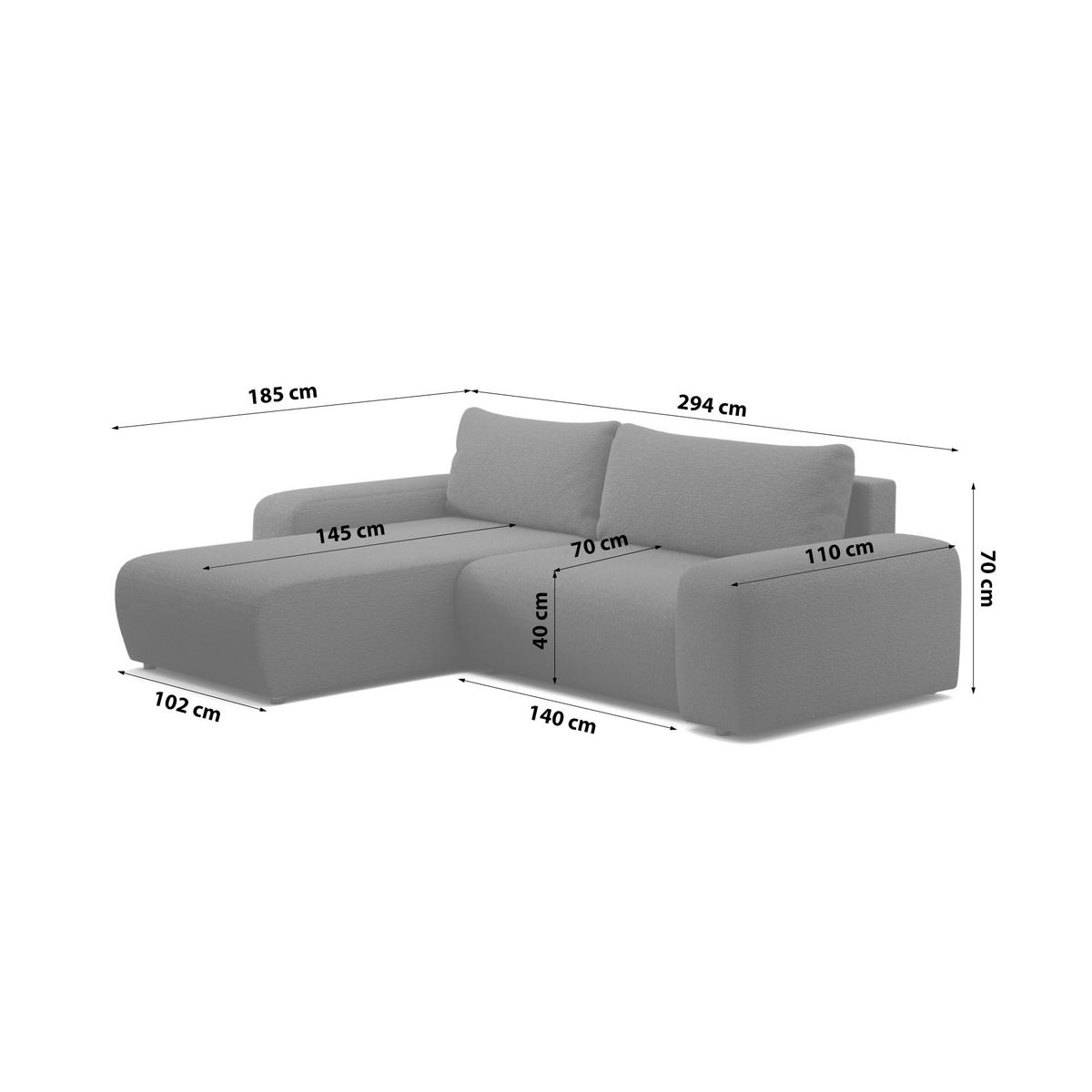 ECKSOFA Bornim Universelle Schwarz (Anthology 19) - Schwarz, Textil (294/185cm) - Fedve