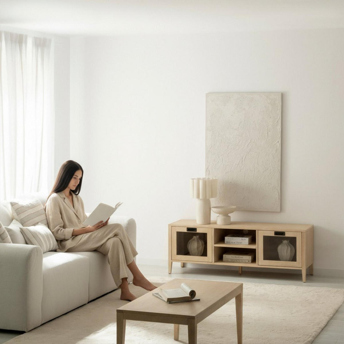 COUCHTISCH FESTER Mara Natürlich 100 cm x 45 cm - Naturfarben, Holzwerkstoff (50/100/45cm) - Klast Home