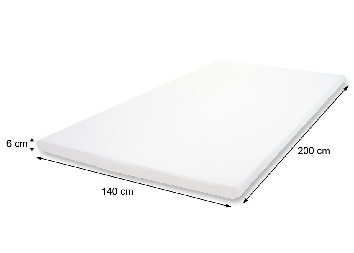 KALTSCHAUM-MATRATZENTOPPER 6CM Weiß - Weiß, Textil (200/140/6cm) - MCW