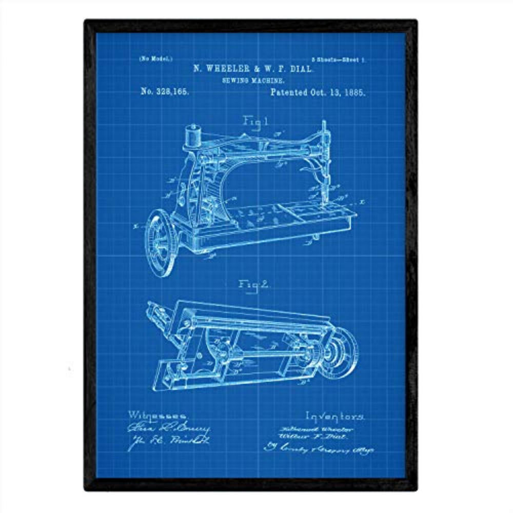 POSTER Nähmaschine Patent A3 Rahmenlos - Klar, Papier (29.7/5/42cm) - Nacnic