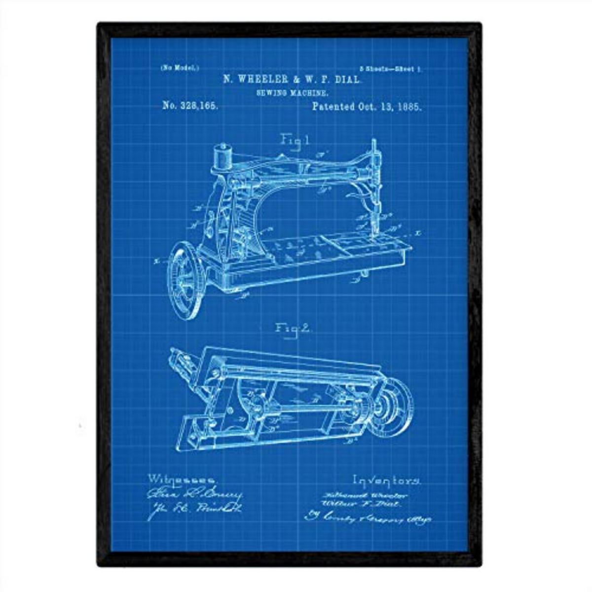POSTER Nähmaschine Patent A3 Rahmenlos - Klar, Papier (29.7/5/42cm) - Nacnic