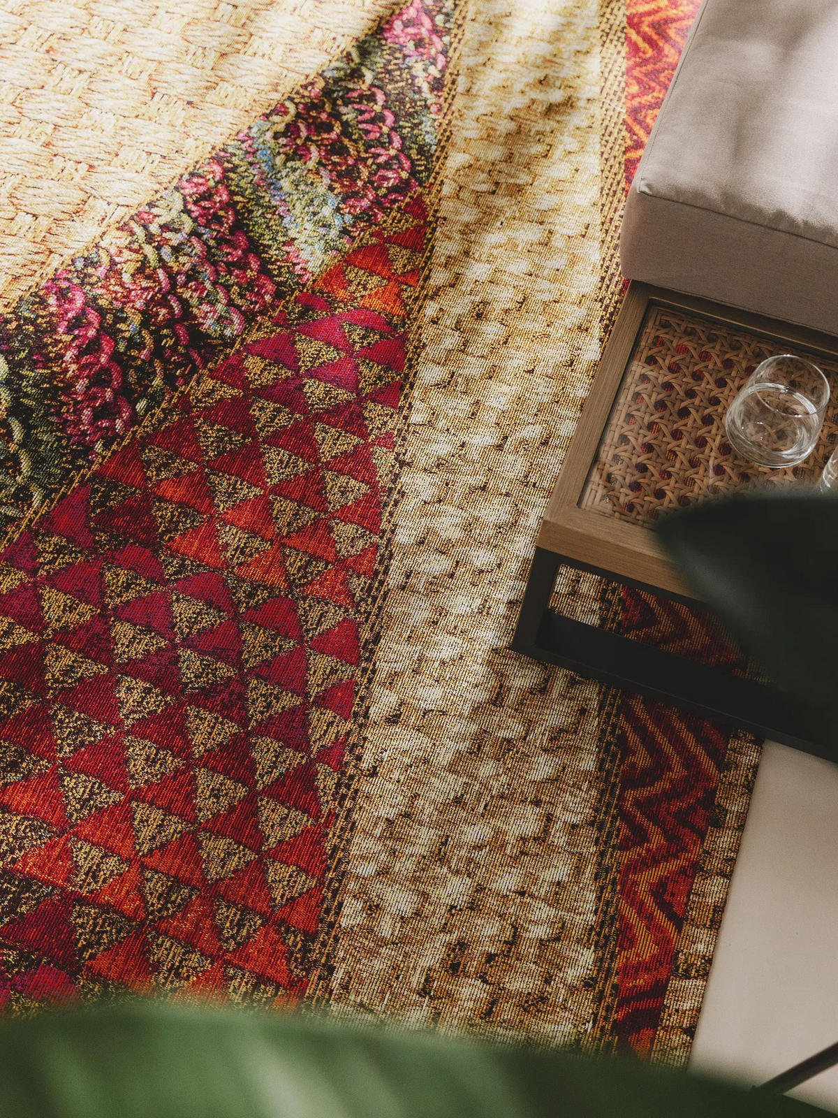 VNITŘNÍ a venkovní koberec Kenya Béžová/Červená 120x180 cm - béžová, textil/umělá hmota (120/180cm) - benuta Nest