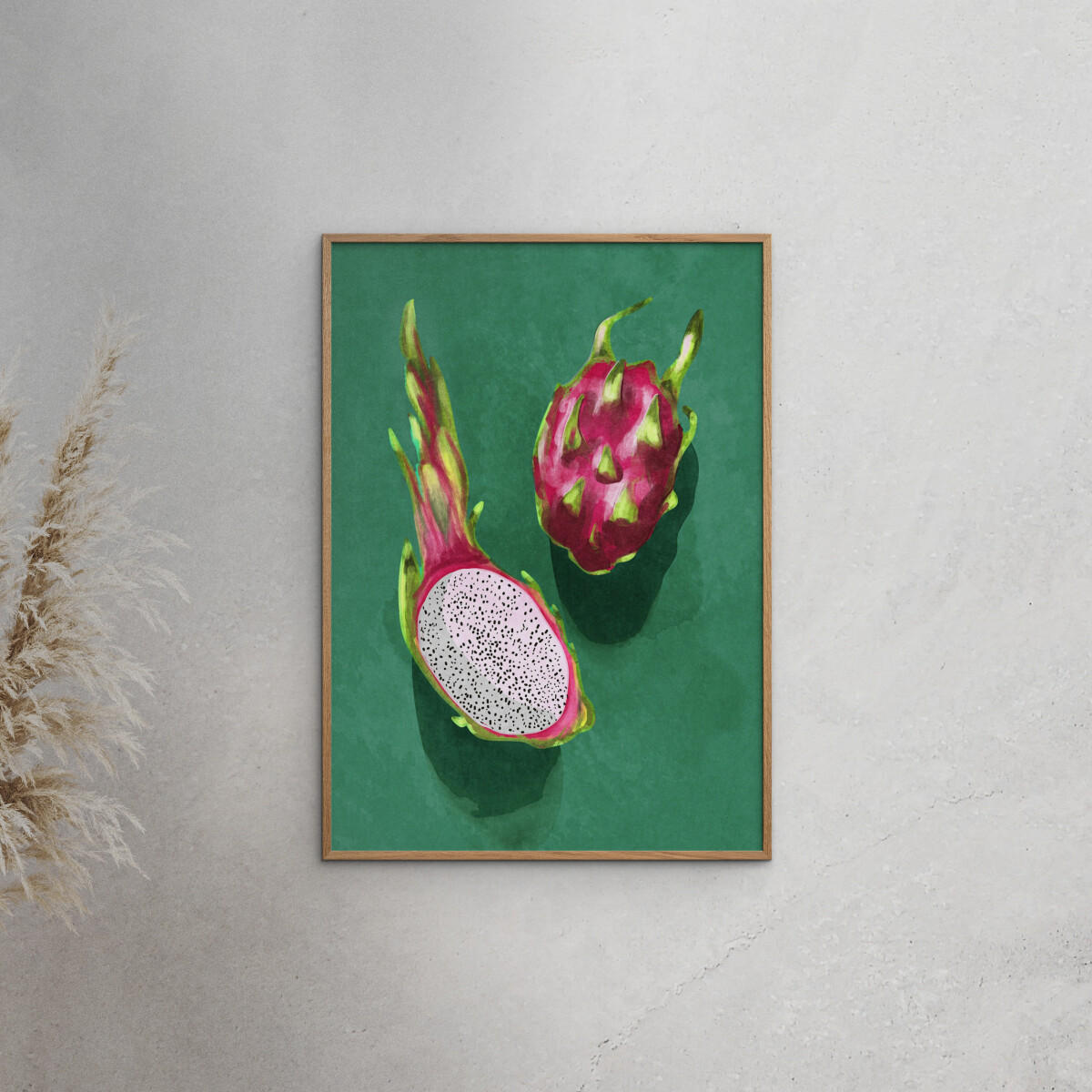 POSTER mit Rahmen Raissa Oltmanns - Dragonfruit - Eichefarben/Multicolor, Holz/Papier (30/40cm) - Poster&Frame