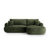 SCHLAFSOFA modular mit Bettkasten rechts Ella aus Samt grün 5 Sitzplätze - Grün, Textil (174/271cm) - Micadoni