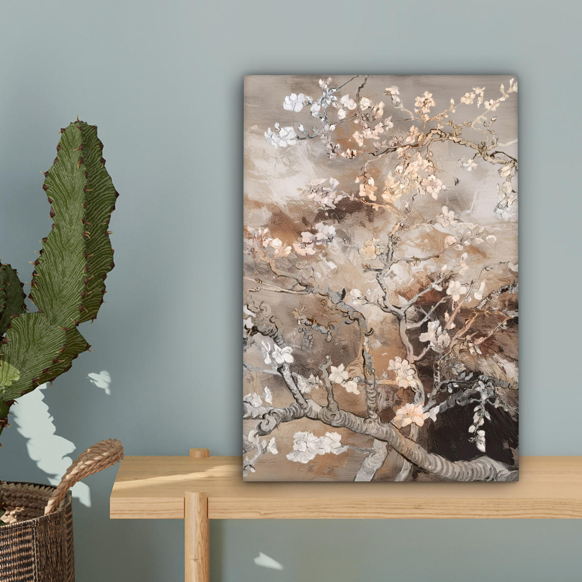 LEINWANDBILD Mandelblüte - Kunst - Van Gogh - Beige - Abstrakt 20x30 cm - Braun, Textil (20/30cm) - MuchoWow