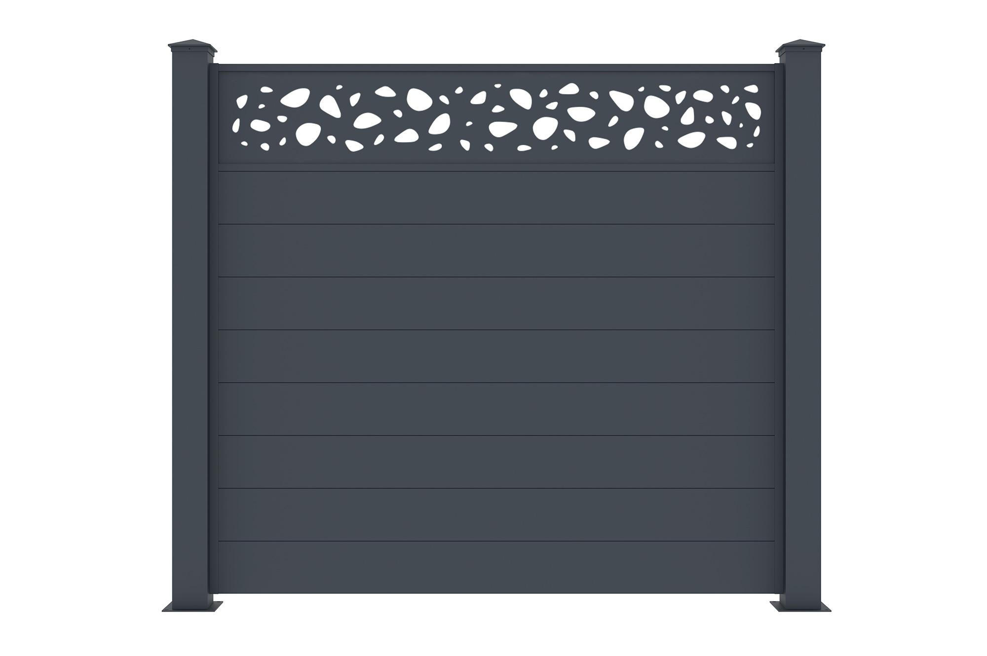 SICHTSCHUTZZAUN 5er-Set Sunny grau 1,9m H.170cm aluminium - Grau, Metall (945/166cm) - Casanoov