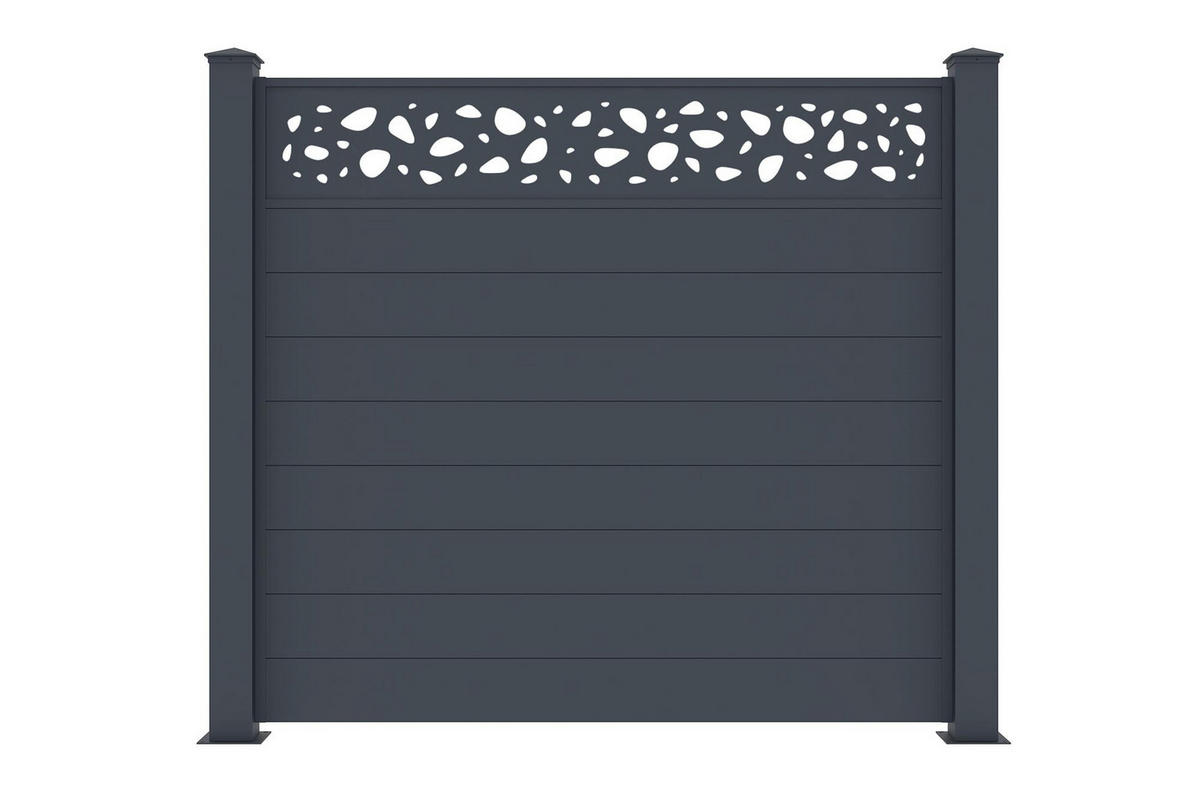 SICHTSCHUTZZAUN 5er-Set Sunny grau 1,9m H.170cm aluminium - Grau, Metall (945/166cm) - Casanoov