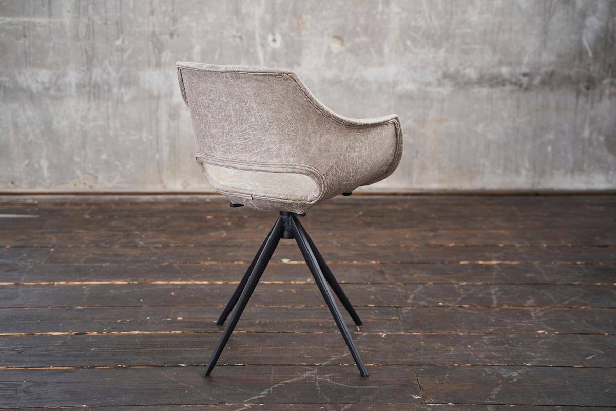 DREHSTUHL ZAJA Cremeweiß Microfaser - Creme, Textil (57/85/59cm) - KAWOLA