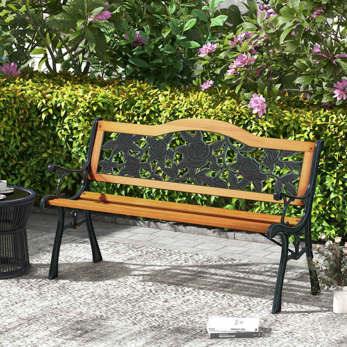 PARKOVÁ LAVICA prírodná - prírodná farba, drevo (52.5/73.5/127.5cm) - COSTWAY
