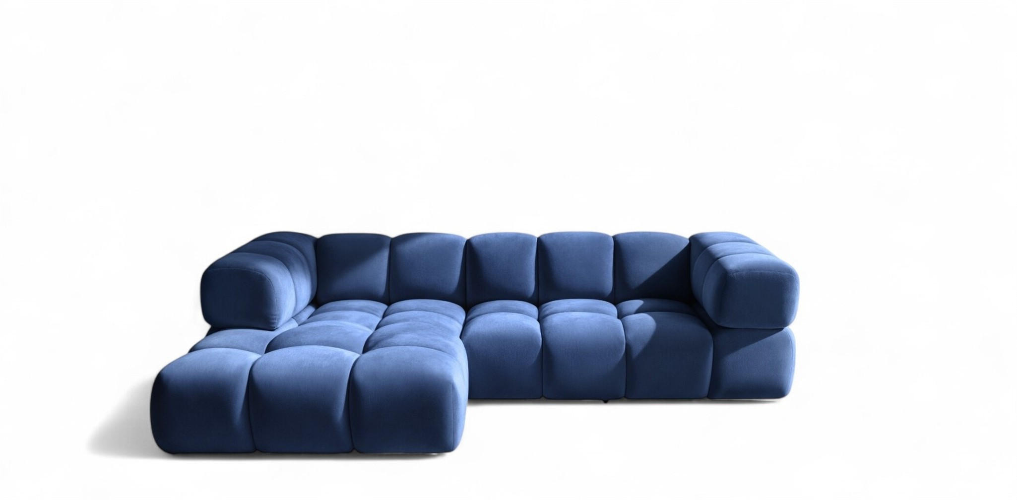 ECKSOFA Blanche In Bluvel - Blau, Holzwerkstoff/Textil (280/150cm) - Fun Möbel